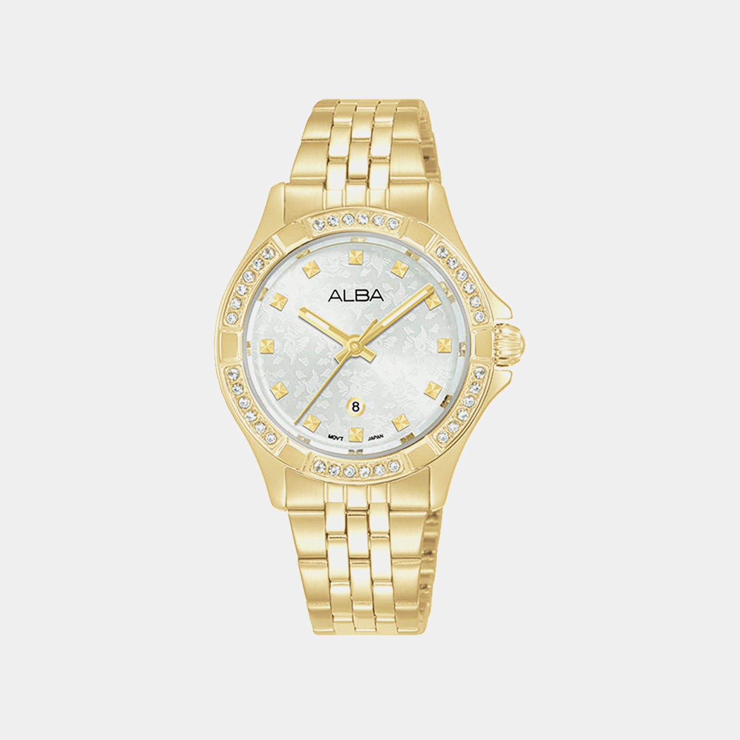 Women Quartz Silver Dial Analog Stainless Steel Watch AH7ED6X1
