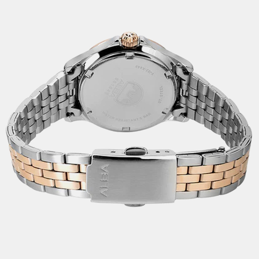 Women Quartz Pink Dial Analog Stainless Steel Watch AH7ED8X1