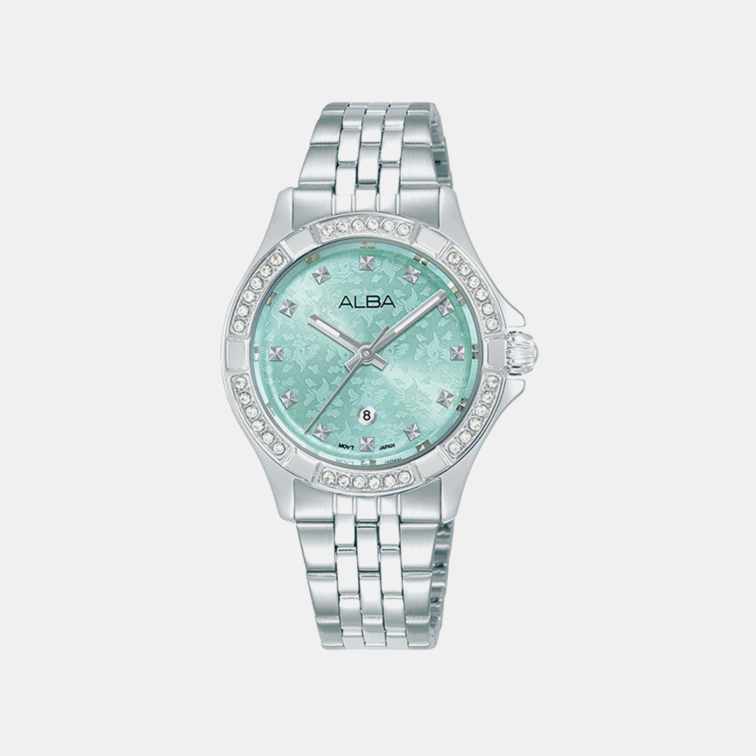 Women Quartz Blue Dial Analog Stainless Steel Watch AH7EE3X1