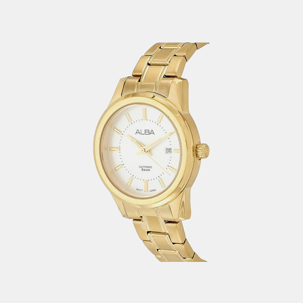 Women Quartz Silver Dial Analog Stainless Steel Watch AH7EE6X1