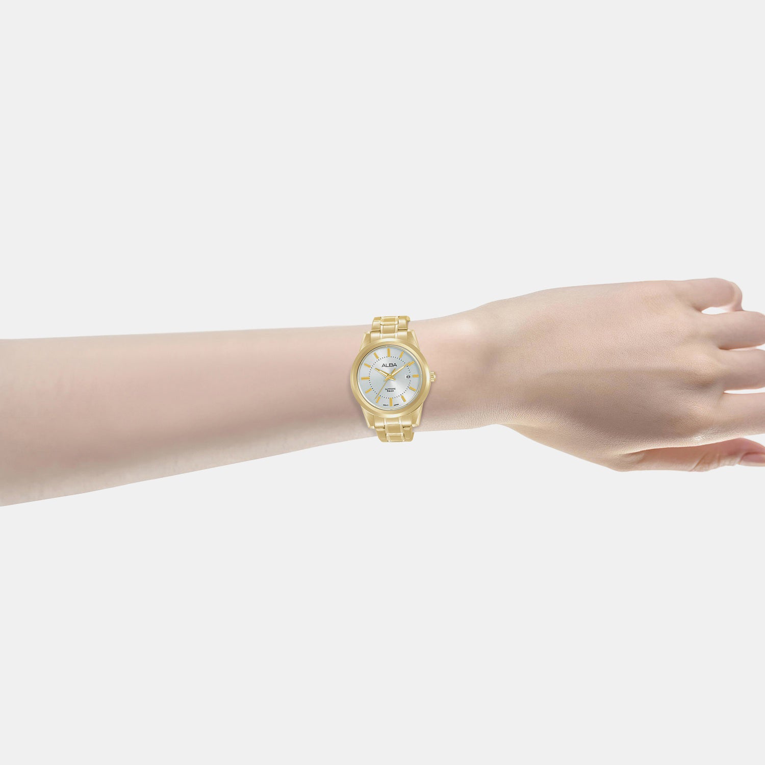 Women Quartz Silver Dial Analog Stainless Steel Watch AH7EE6X1