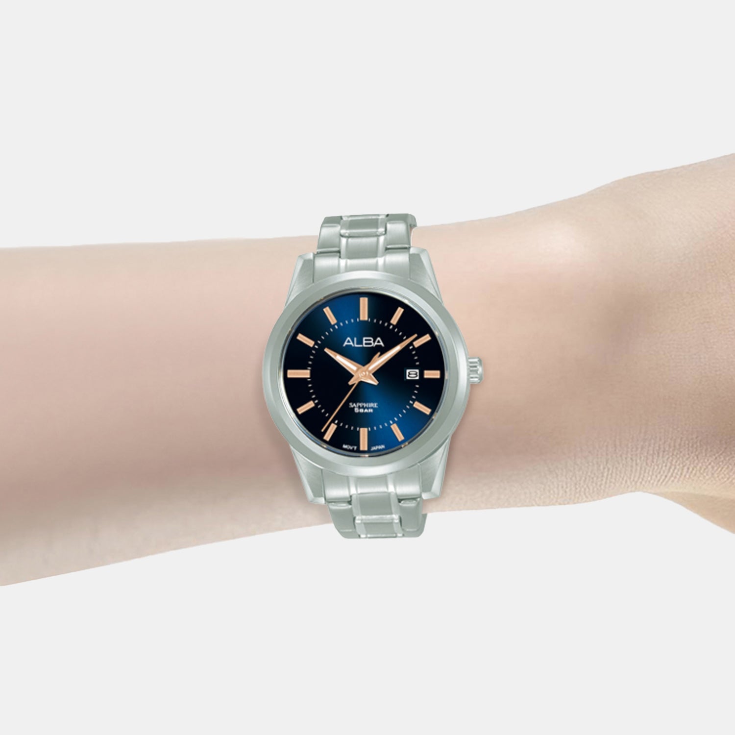 Prestige Women Quartz Blue Dial Analog Stainless Steel Watch AH7EE9X1