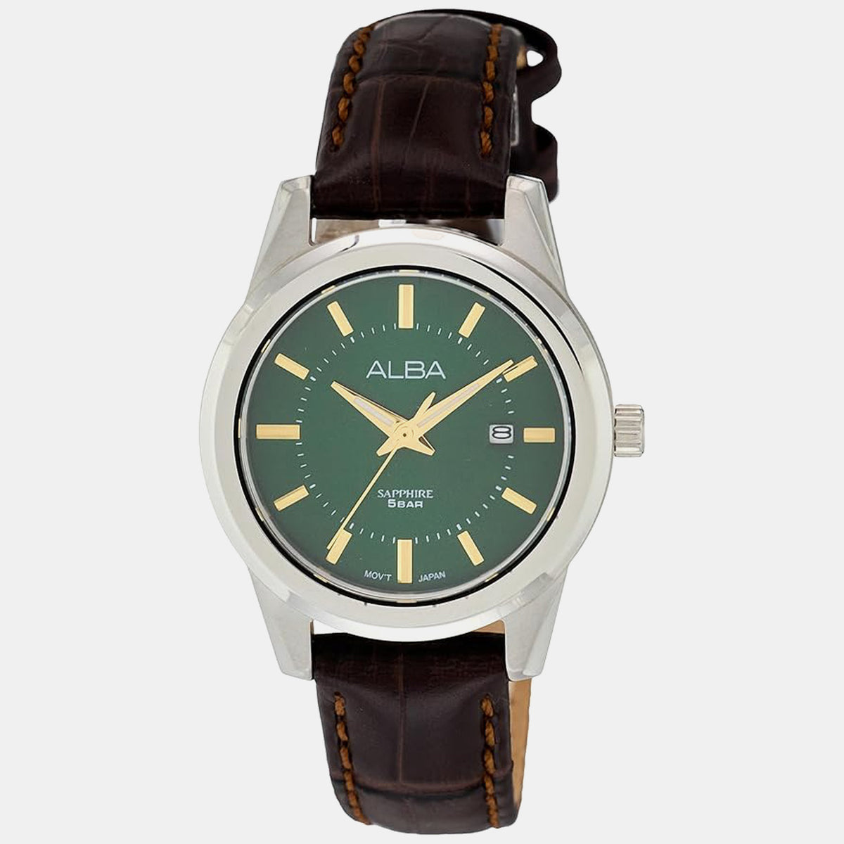 Prestige Women Quartz Green Dial Analog Leather Watch AH7EF5X1