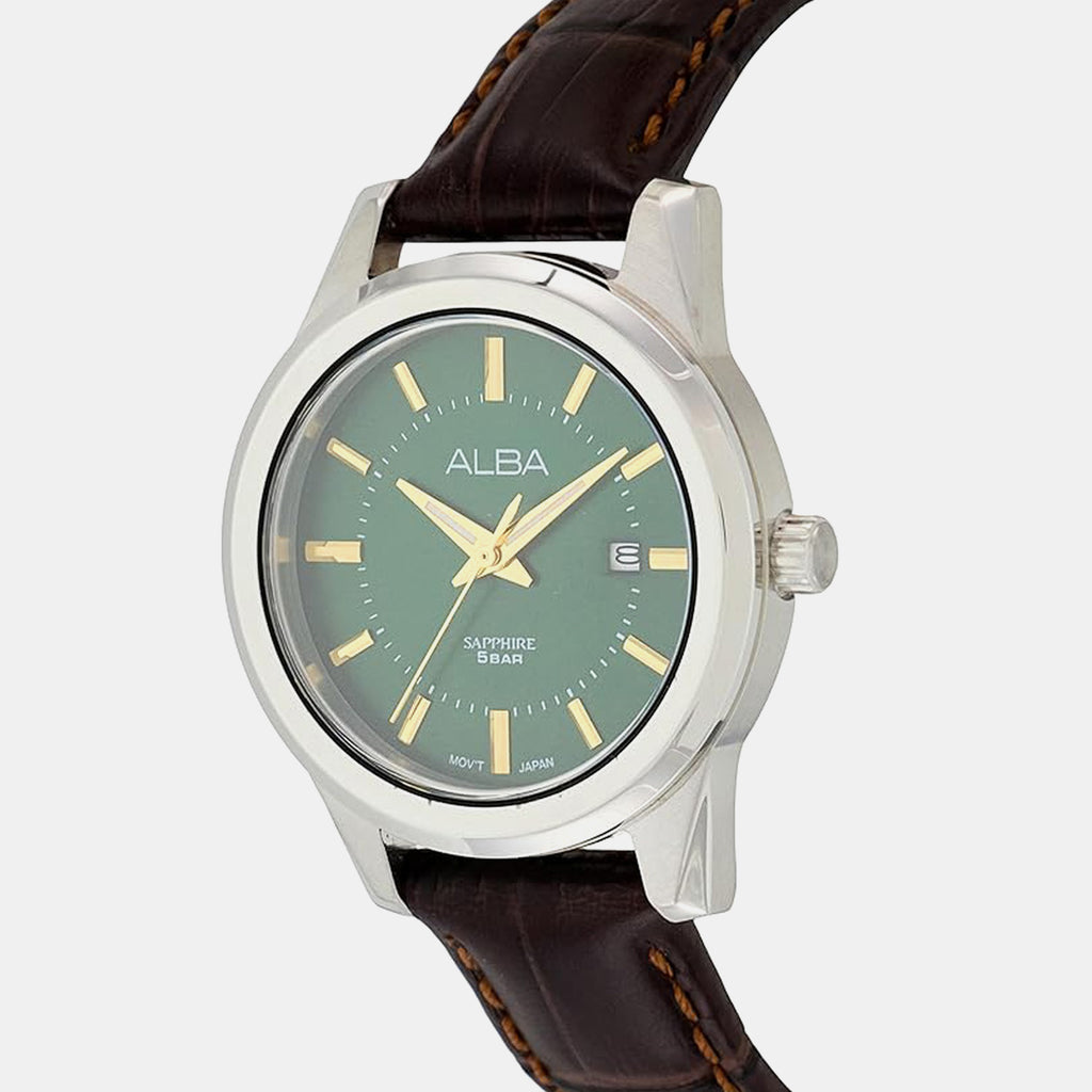 Prestige Women Quartz Green Dial Analog Leather Watch AH7EF5X1