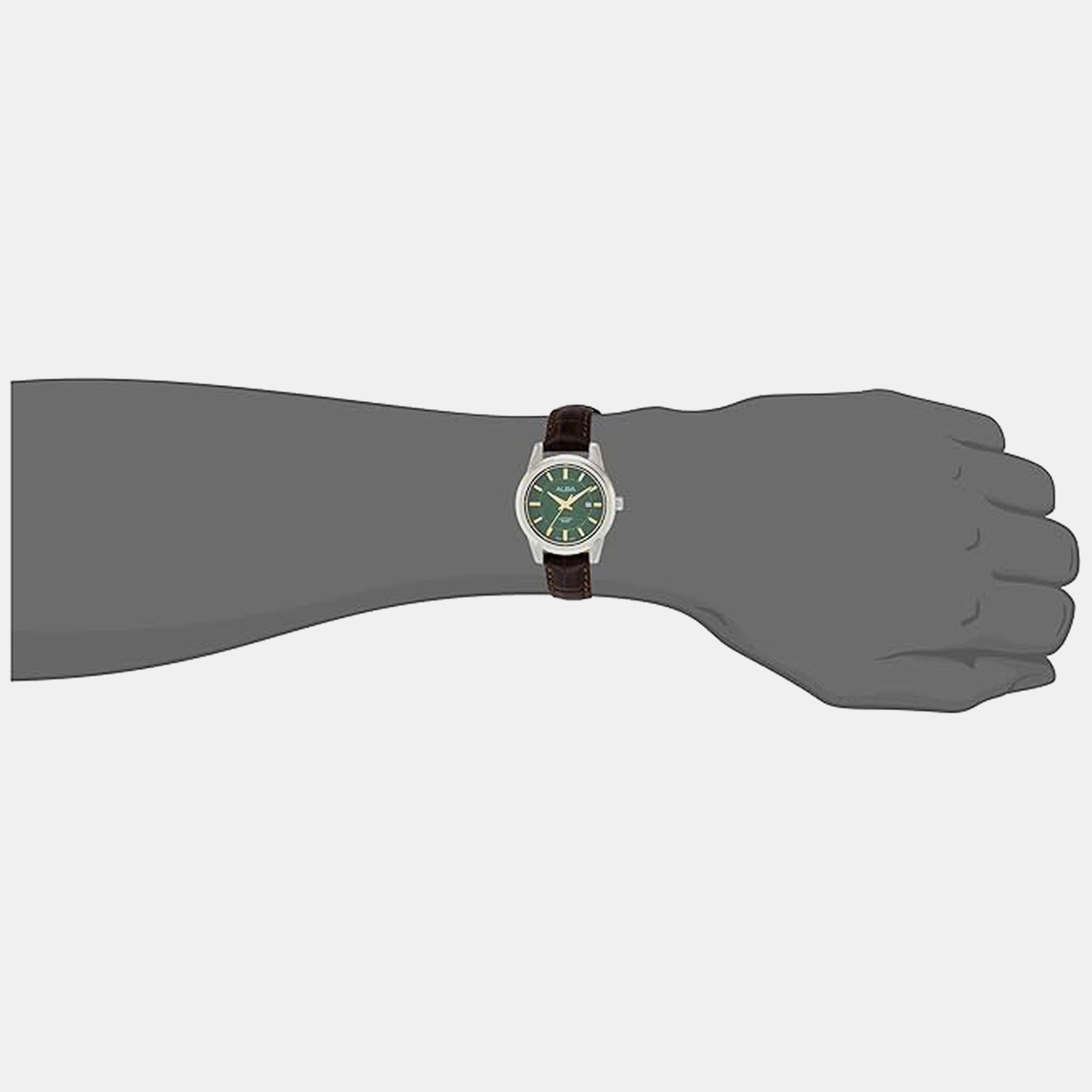 Prestige Women Quartz Green Dial Analog Leather Watch AH7EF5X1