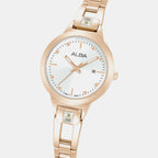 Women Quartz Silver Dial Analog Stainless Steel Watch AH7EH4X1