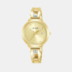 Women Quartz Gold Dial Analog Stainless Steel Watch AH7EH6X1