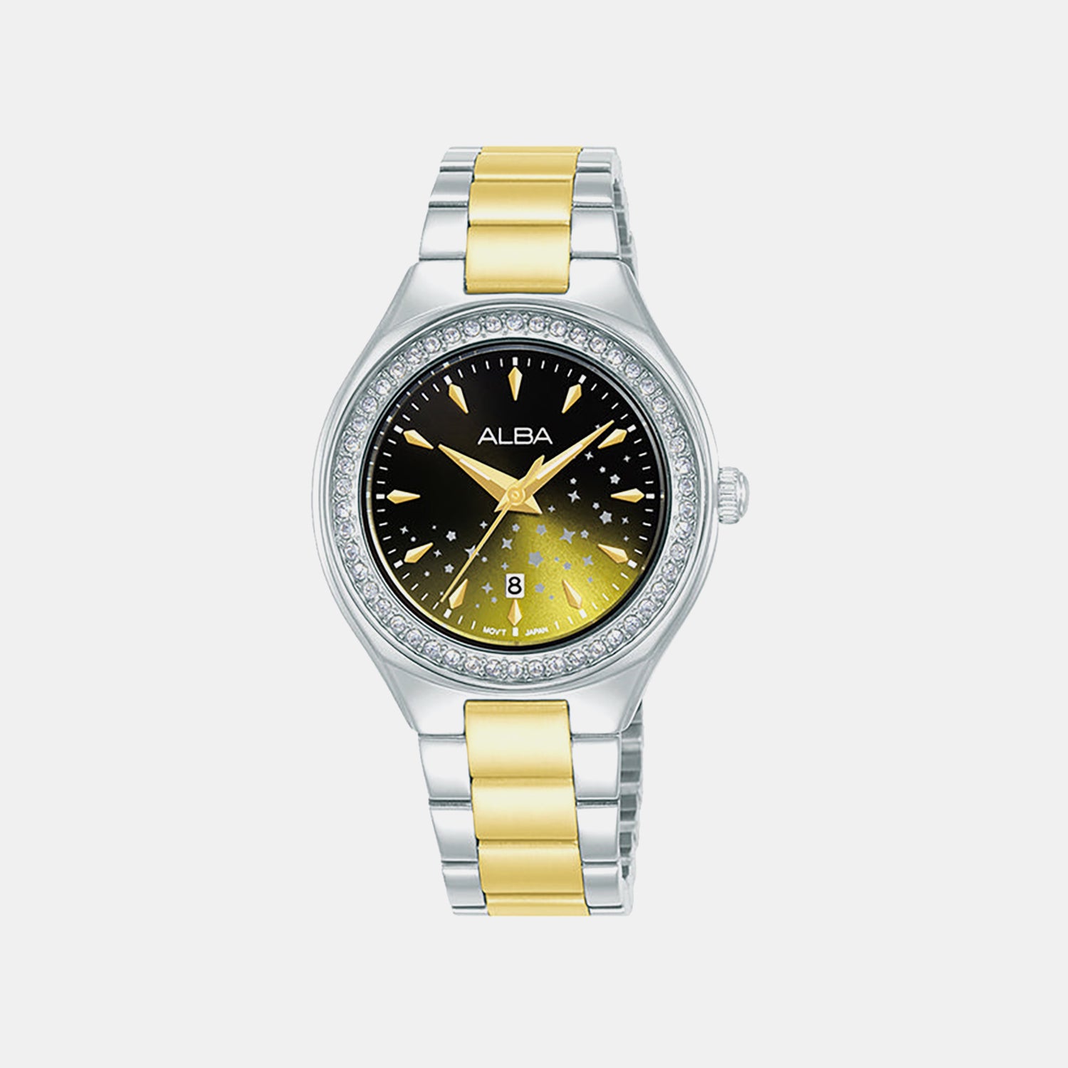 Fashion Women Quartz Multicolour Dial Analog Stainless Steel Watch AH7ET7X1