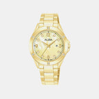 Women Quartz Gold Dial Analog Stainless Steel Watch AH7EW6X1