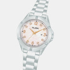 Fashion Women Quartz Mother Of Pearl Dial Analog Stainless Steel Watch AH7EW9X1