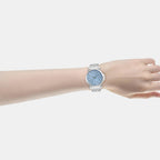 Fashion Women Quartz Blue Dial Analog Stainless Steel Watch AH7EY1X1
