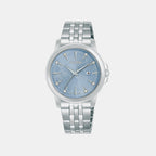 Fashion Women Quartz Blue Dial Analog Stainless Steel Watch AH7EY1X1