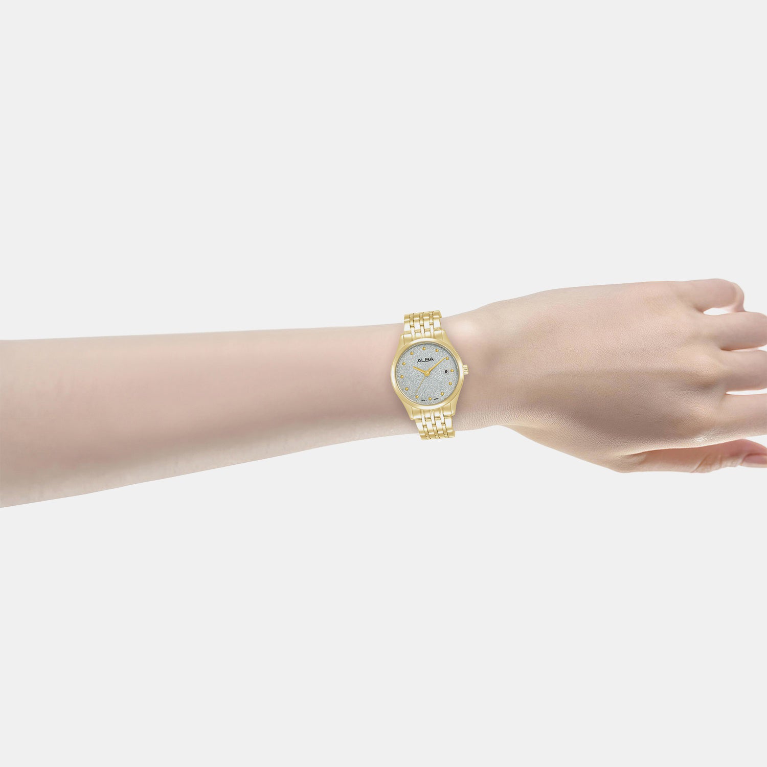 Women Quartz Silver Dial Analog Stainless Steel Watch AH7EY4X1