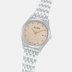 Fashion Women Quartz Champagne Dial Analog Stainless Steel Watch AH7EY9X1