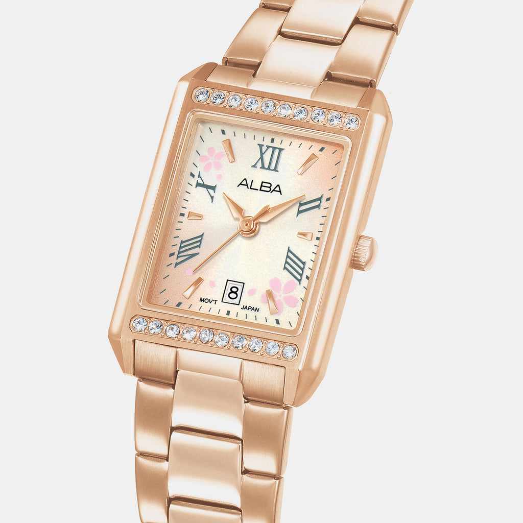 Signa Women Quartz Gold Dial Analog Stainless Steel Watch AH7EZ8X1