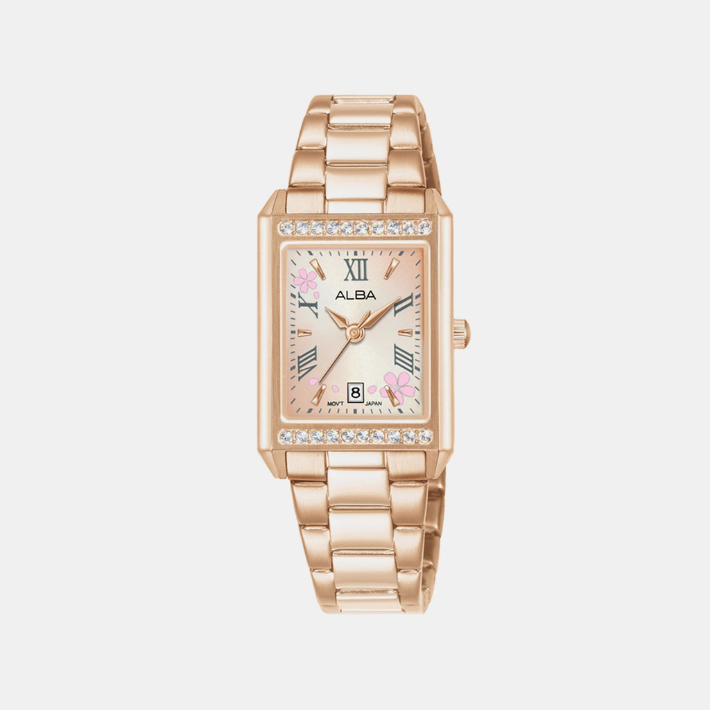 Signa Women Quartz Gold Dial Analog Stainless Steel Watch AH7EZ8X1