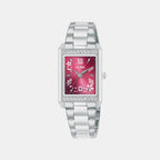 Signa Women Quartz Red Dial Analog Stainless Steel Watch AH7FA5X1