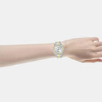 Fashion Women Quartz Silver Dial Analog Stainless Steel Watch AH7FD8X1