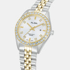 Fashion Women Quartz Silver Dial Analog Stainless Steel Watch AH7FD8X1