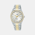 Fashion Women Quartz Silver Dial Analog Stainless Steel Watch AH7FD8X1