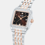 Fashion Women Quartz Brown Dial Analog Stainless Steel Watch AH7FE5X1