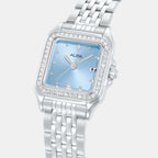 Fashion Women Quartz Silver Dial Analog Stainless Steel Watch AH7FF1X1