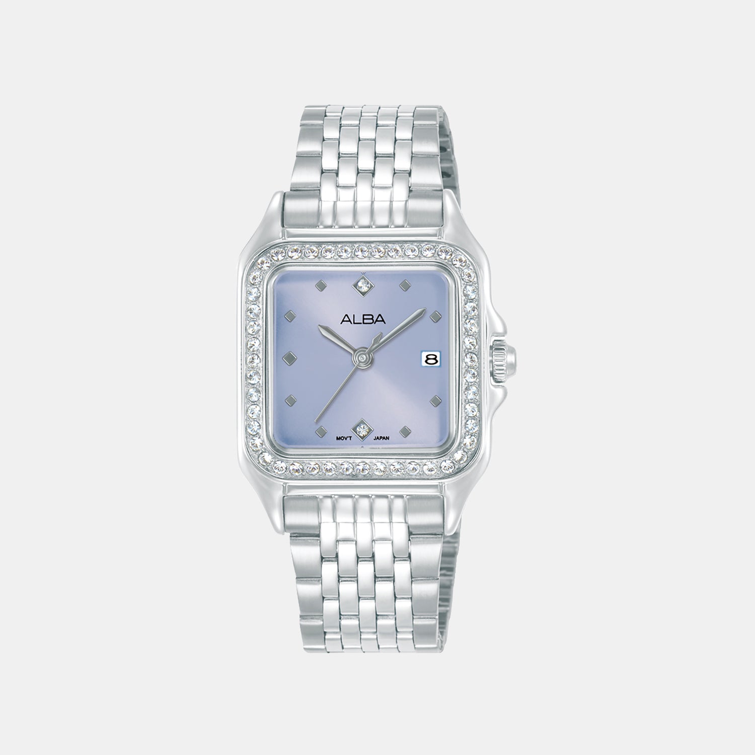 Fashion Women Quartz Silver Dial Analog Stainless Steel Watch AH7FF1X1