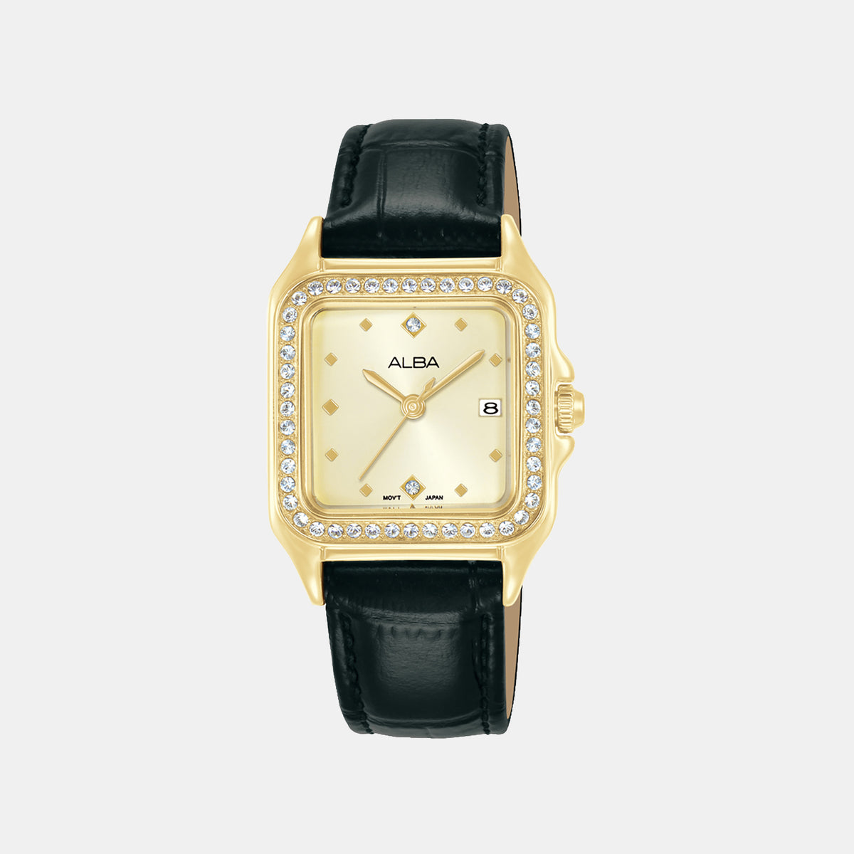 Fashion Women Quartz Silver Dial Analog Leather Watch AH7FF2X1