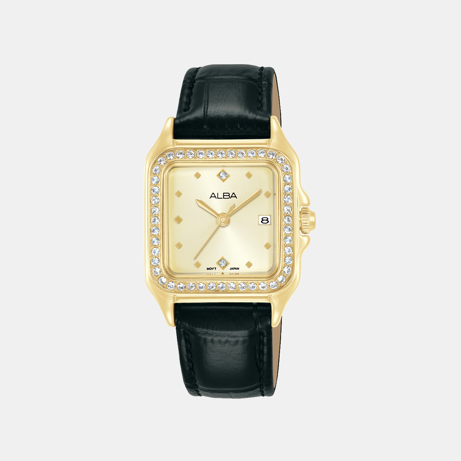 Fashion Women Quartz Silver Dial Analog Leather Watch AH7FF2X1