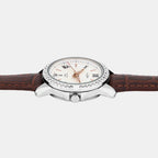 Women Quartz White Dial Analog Leather Watch AH7X03X1