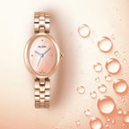 Fashion Women Quartz Gold Dial Analog Stainless Steel Watch AH8916X1