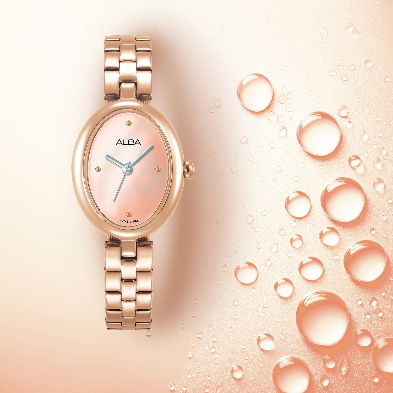 Fashion Women Quartz Gold Dial Analog Stainless Steel Watch AH8916X1