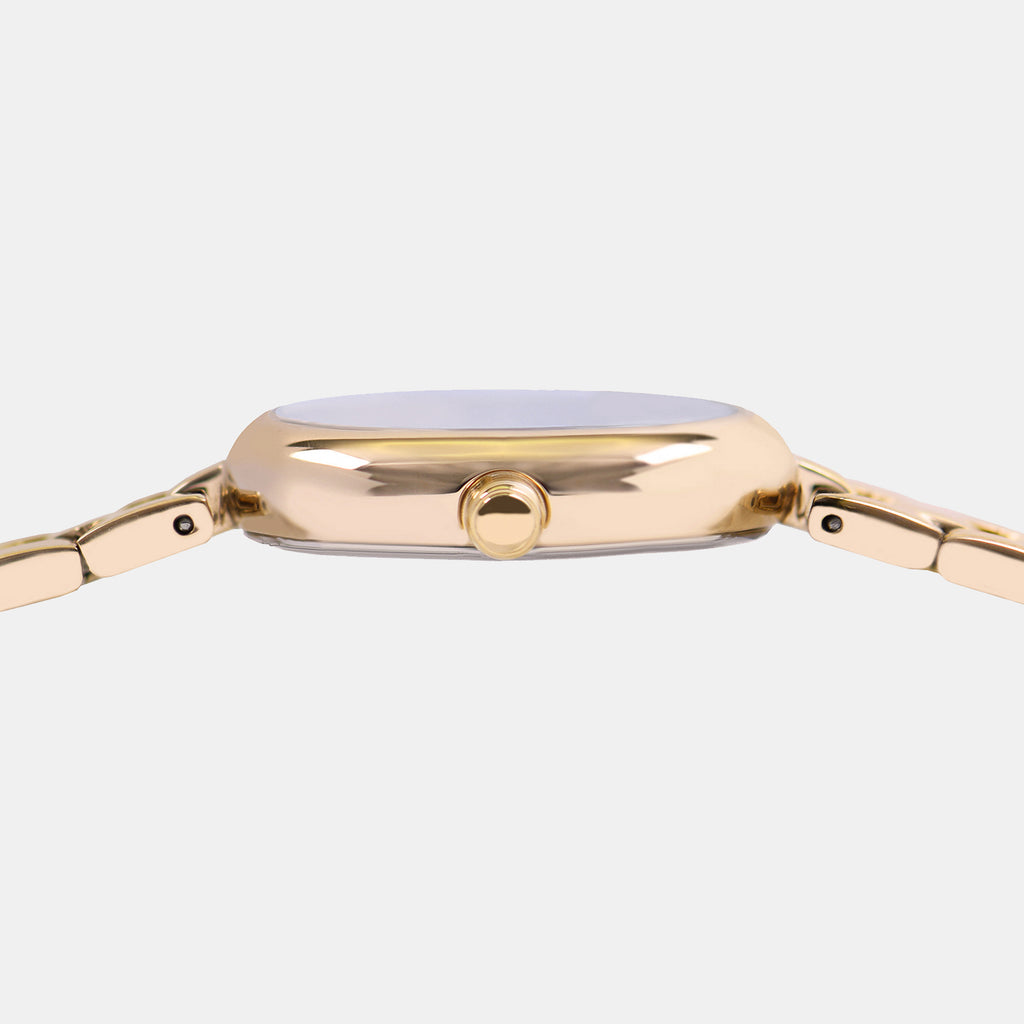 Fashion Women Quartz Gold Dial Analog Stainless Steel Watch AH8916X1