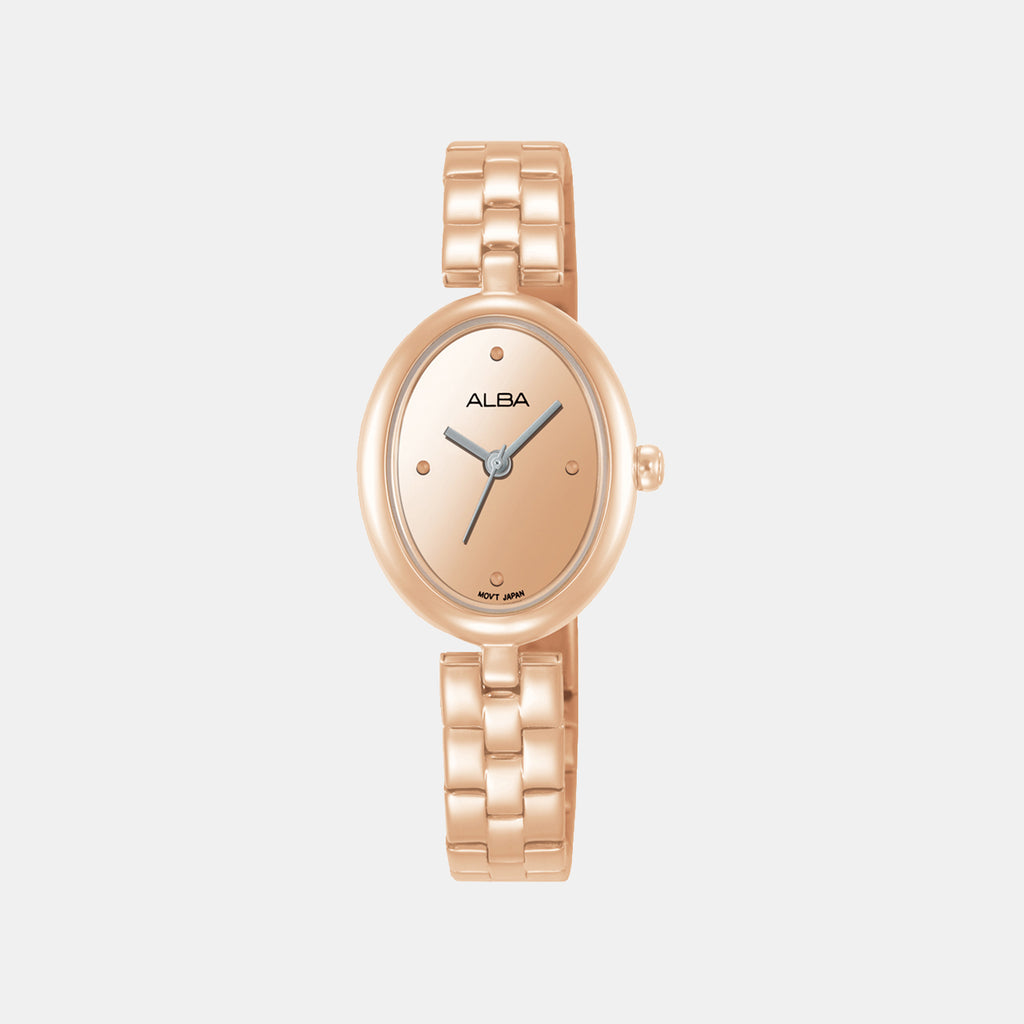 Fashion Women Quartz Gold Dial Analog Stainless Steel Watch AH8916X1