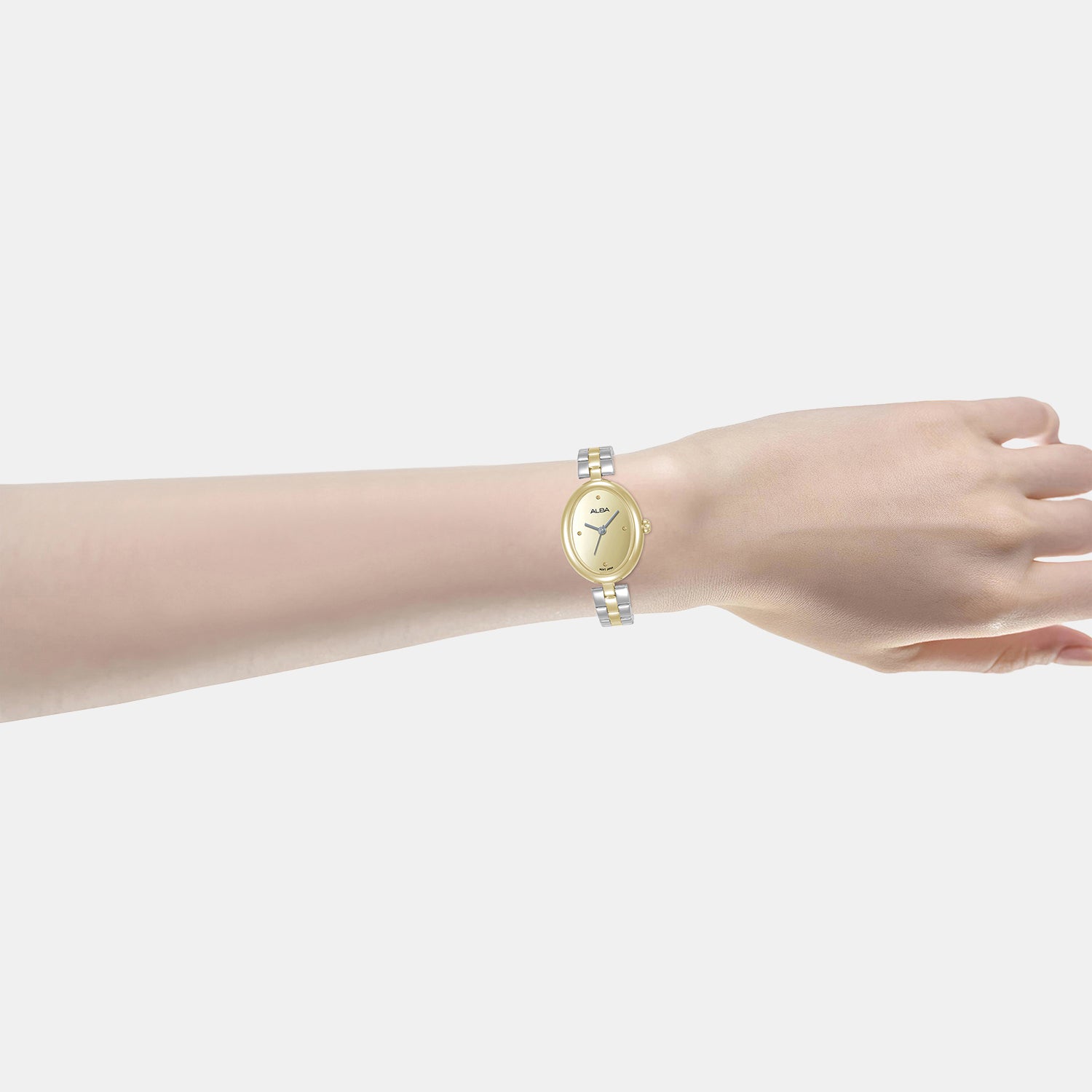 Fashion Women Quartz Gold Dial Analog Stainless Steel Watch AH8920X1