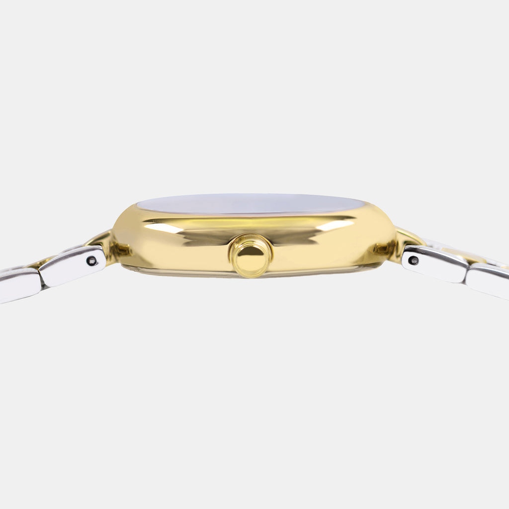 Fashion Women Quartz Gold Dial Analog Stainless Steel Watch AH8920X1