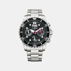 Men Quartz Black Dial Chronograph Stainless Steel Watch AI7000-83E