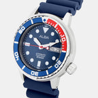 Fashion Men Automatic Blue Dial Analog Silicone Watch AL4251X1