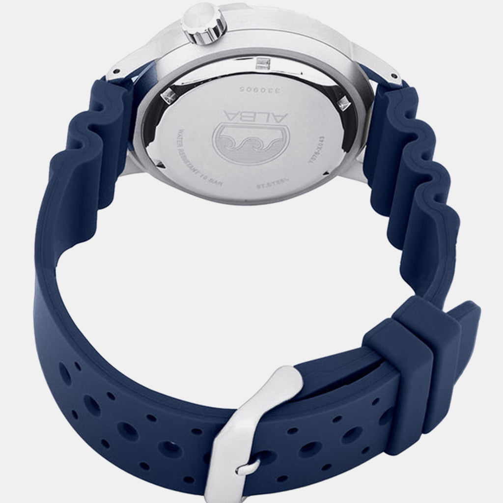 Fashion Men Automatic Blue Dial Analog Silicone Watch AL4251X1
