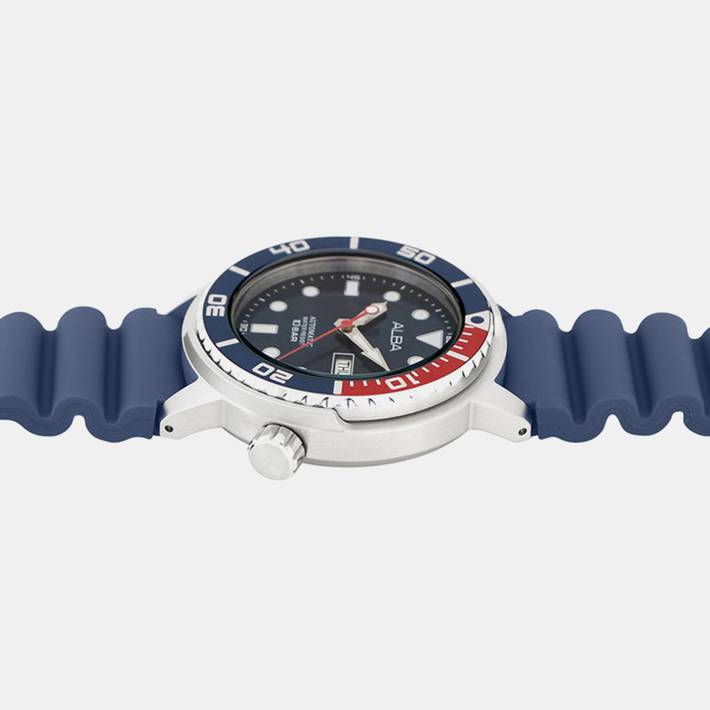 Fashion Men Automatic Blue Dial Analog Silicone Watch AL4251X1