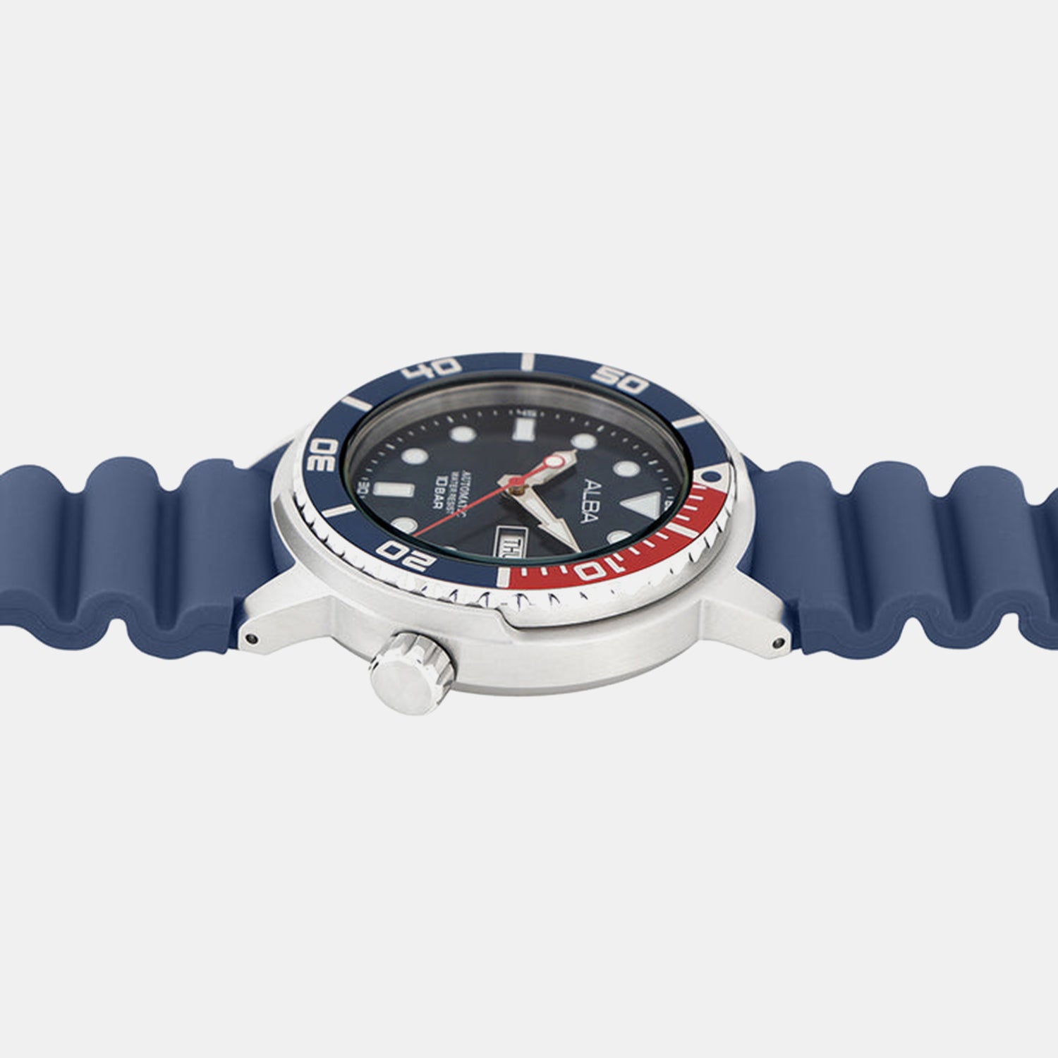 Fashion Men Automatic Blue Dial Analog Silicone Watch AL4251X1