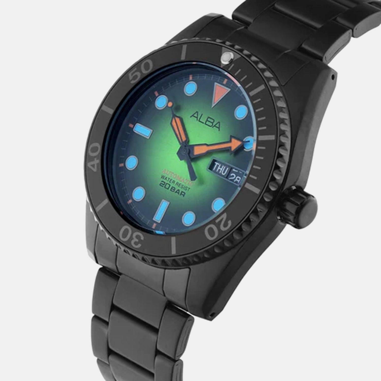 Women Automatic Green Dial Analog Stainless Steel Watch AL4285X1