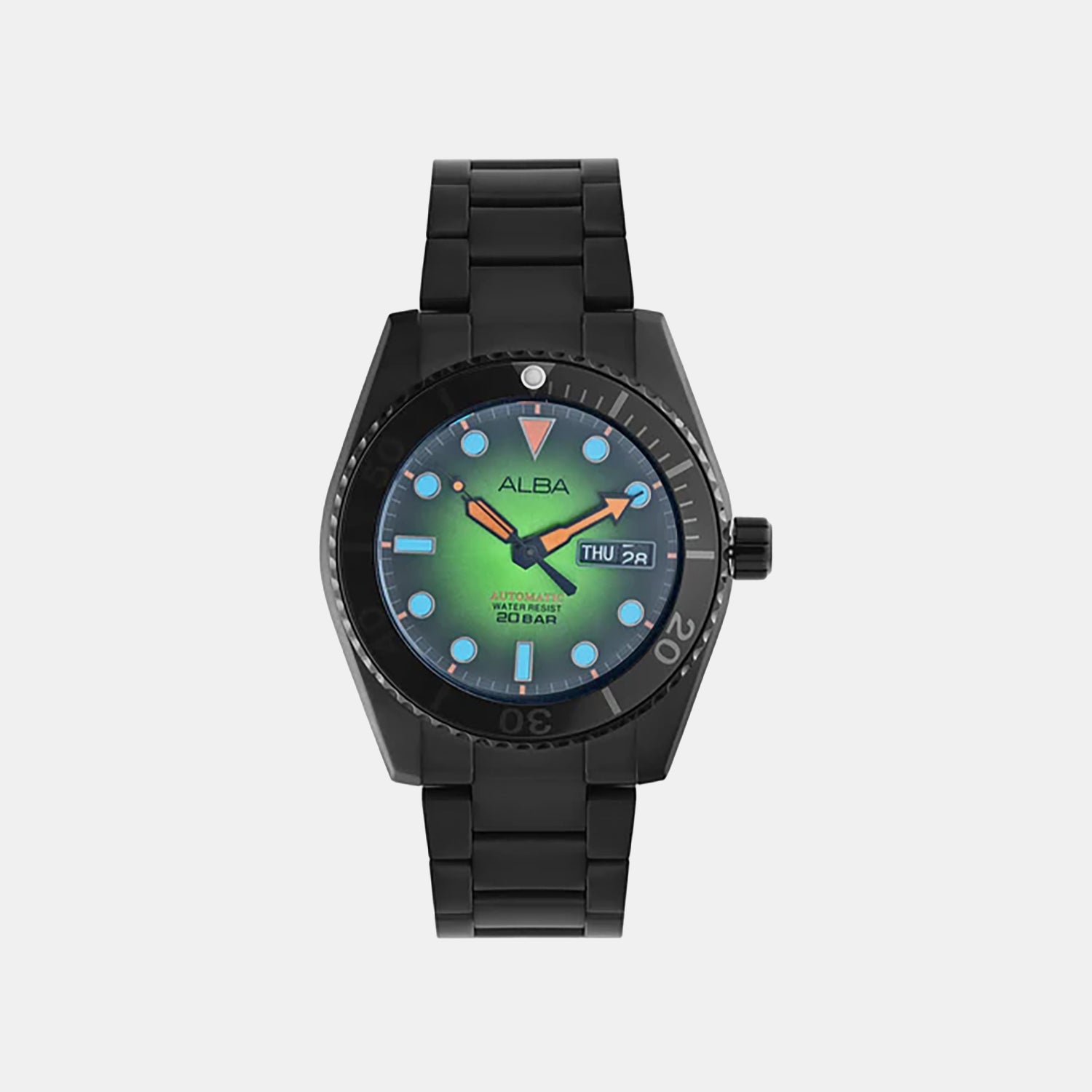 Women Automatic Green Dial Analog Stainless Steel Watch AL4285X1