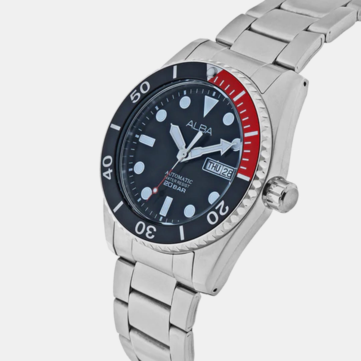 Mechanical Men Automatic Black Dial Analog Stainless Steel Watch AL4293X1
