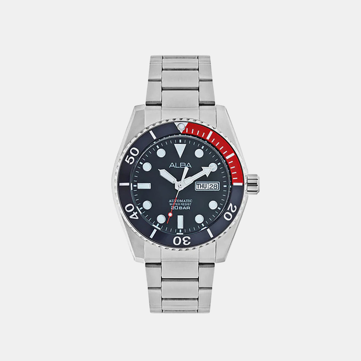 Mechanical Men Automatic Black Dial Analog Stainless Steel Watch AL4293X1