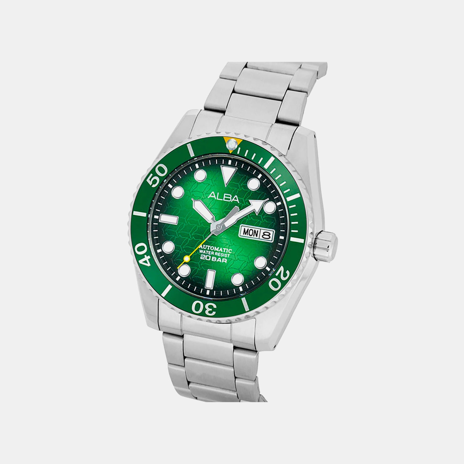 Men Automatic Green Dial Analog Stainless Steel Watch AL4437X1
