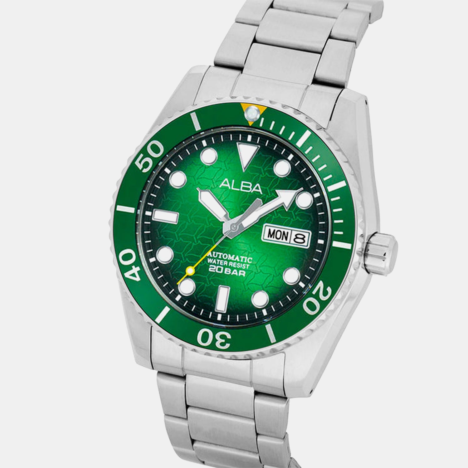 Men Automatic Green Dial Analog Stainless Steel Watch AL4437X1