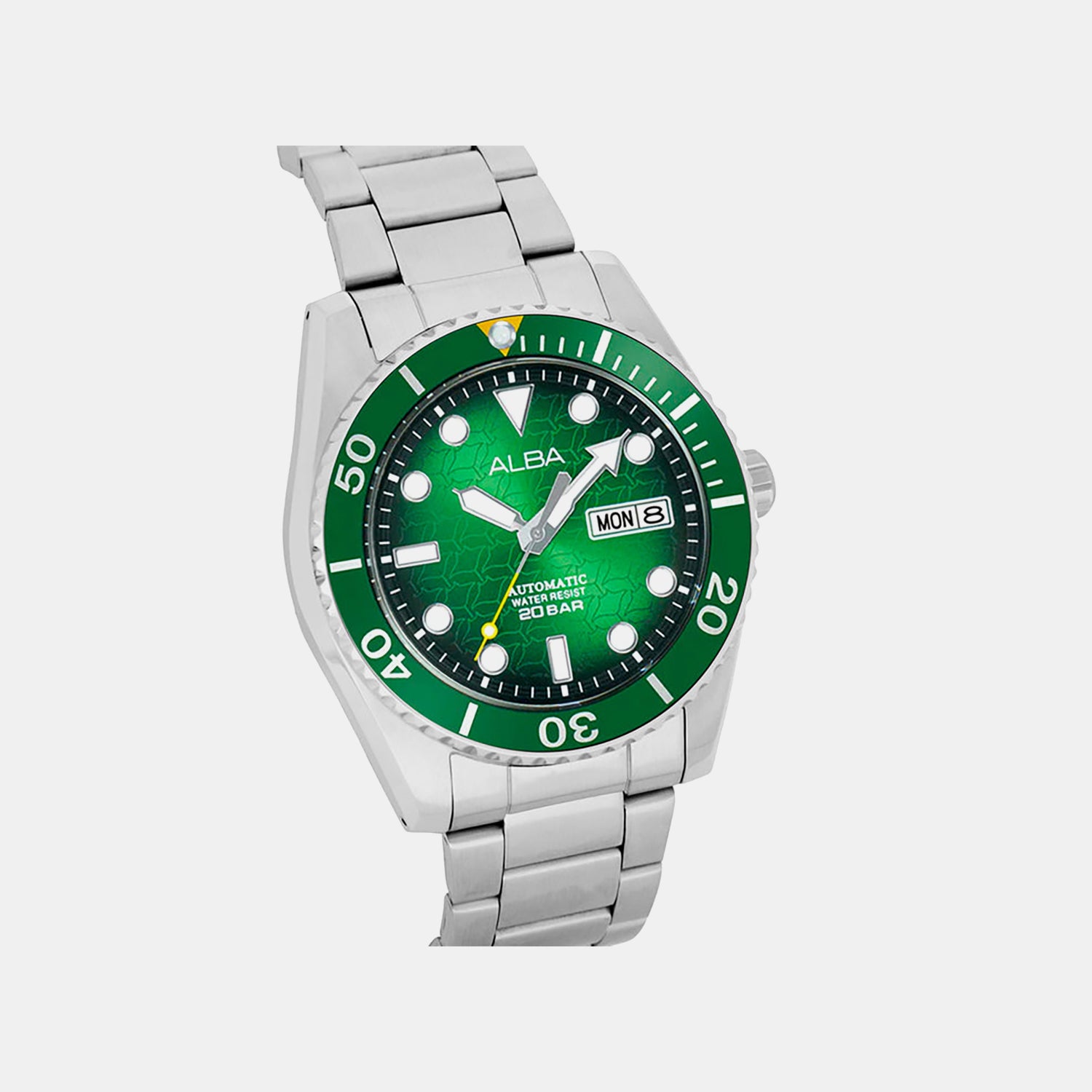 Men Automatic Green Dial Analog Stainless Steel Watch AL4437X1