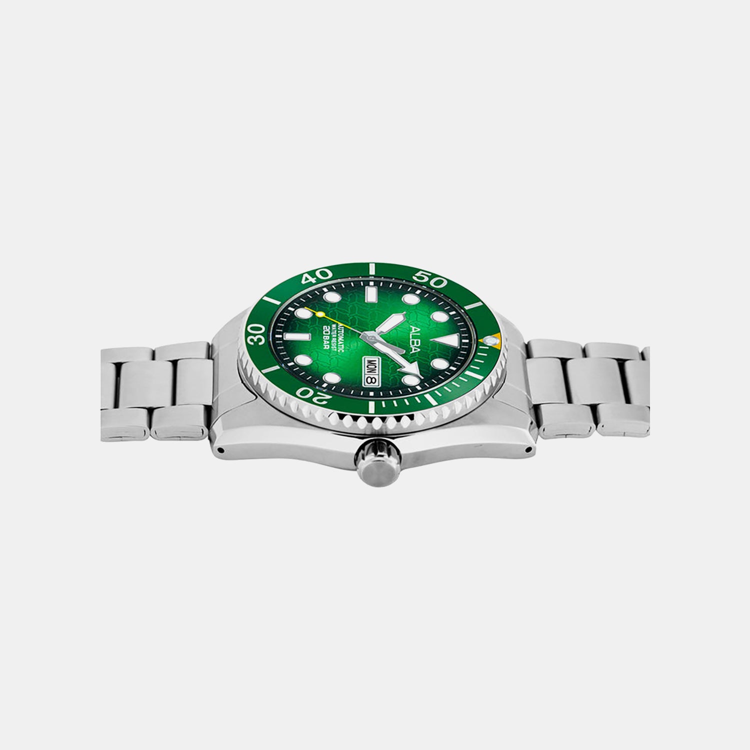 Men Automatic Green Dial Analog Stainless Steel Watch AL4437X1