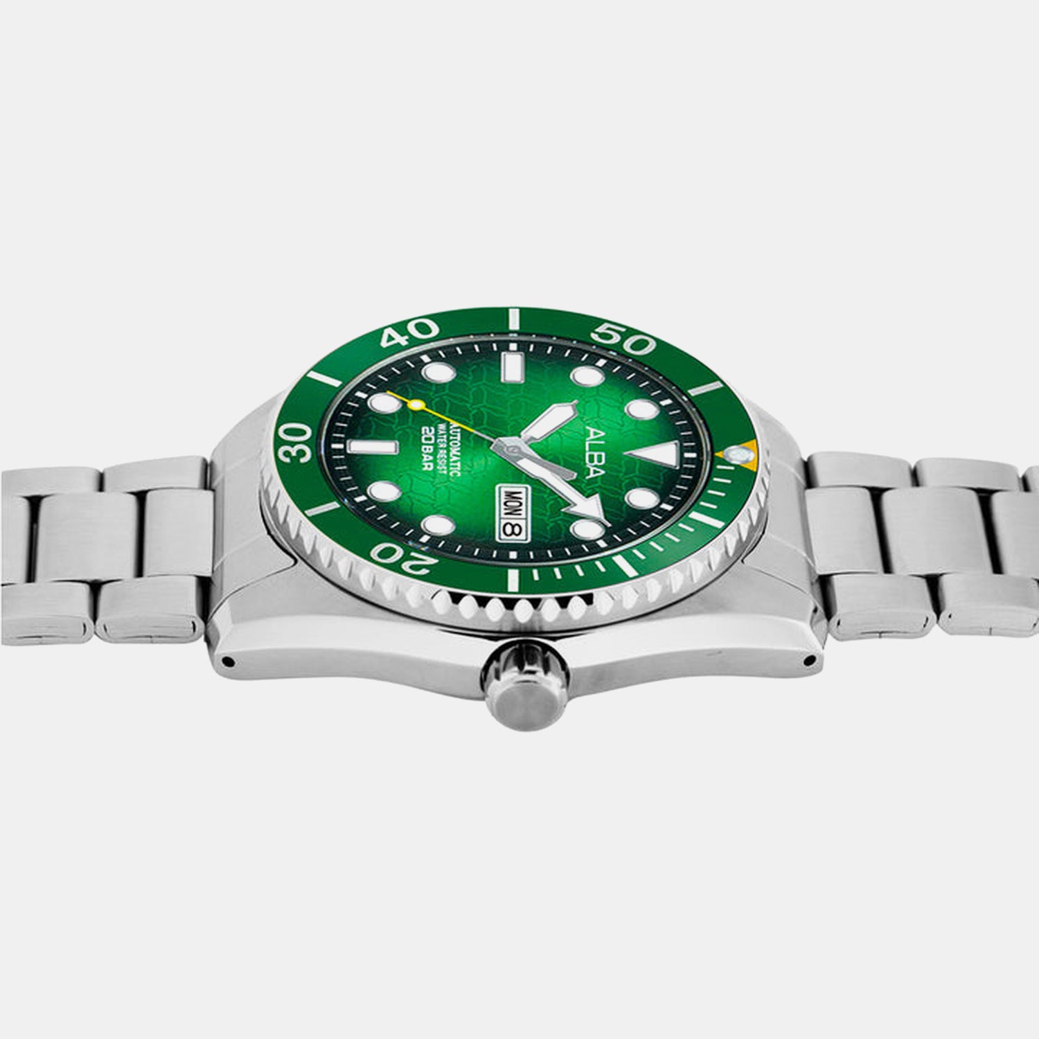 Men Automatic Green Dial Analog Stainless Steel Watch AL4437X1